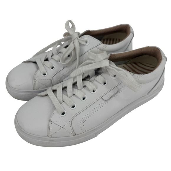 Taos Plim Soul Lux Leather Sneakers Shoes White Lace Up Support Comfort Size 8 - Picture 3 of 10